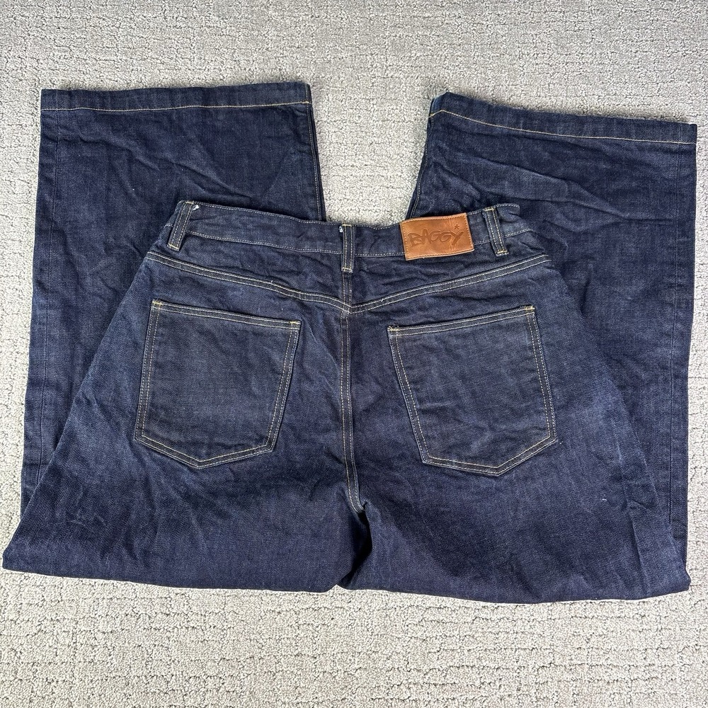 BAGGY Men's Dark Wash Salvaged Denim Wide-Leg Jeans Regular Fit Size M 5-Pocket - Picture 1 of 10
